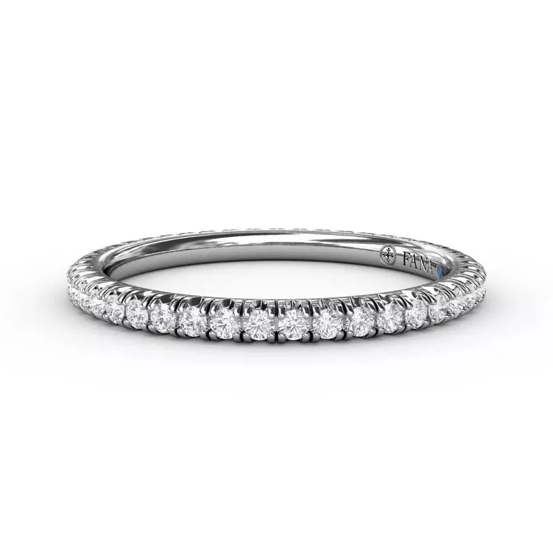 14K WHITE GOLD PAVE DIAMOND ETERNITY BAND 0.44CTW