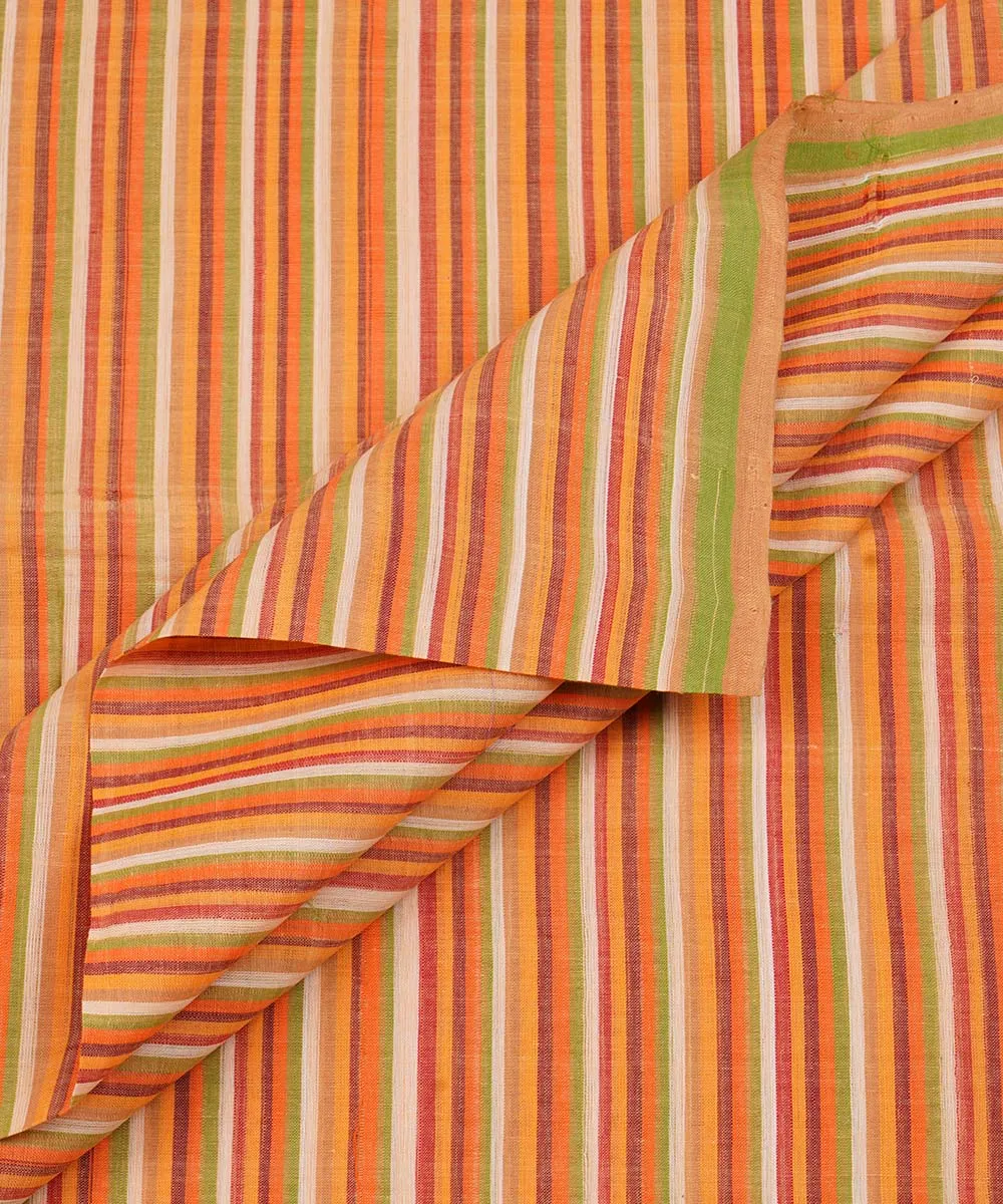 1.4m Multicolor handwoven stripe cotton mangalagiri kurta material