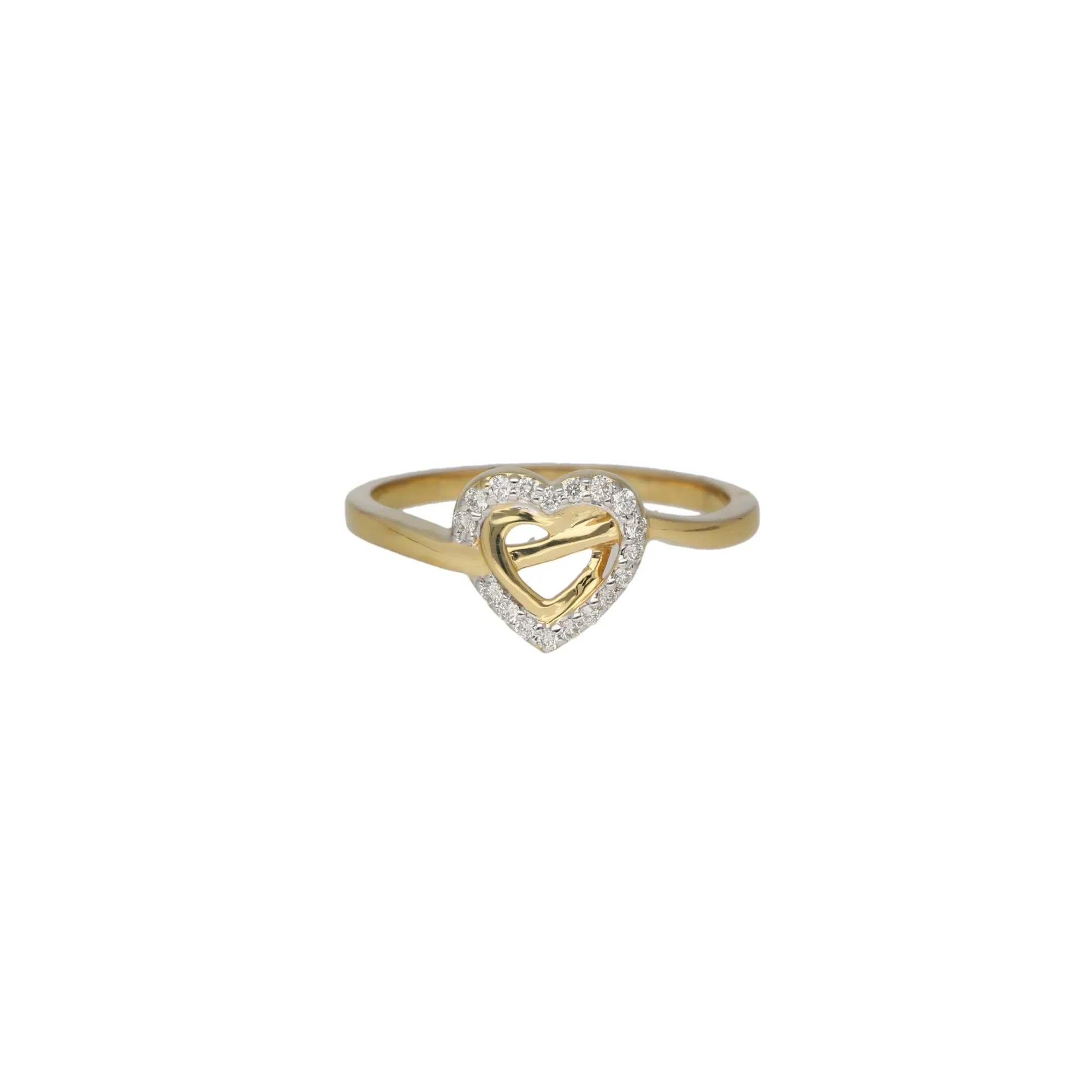 18K Yellow Gold & 0.14 Carat Diamond Ring (1.6gm)