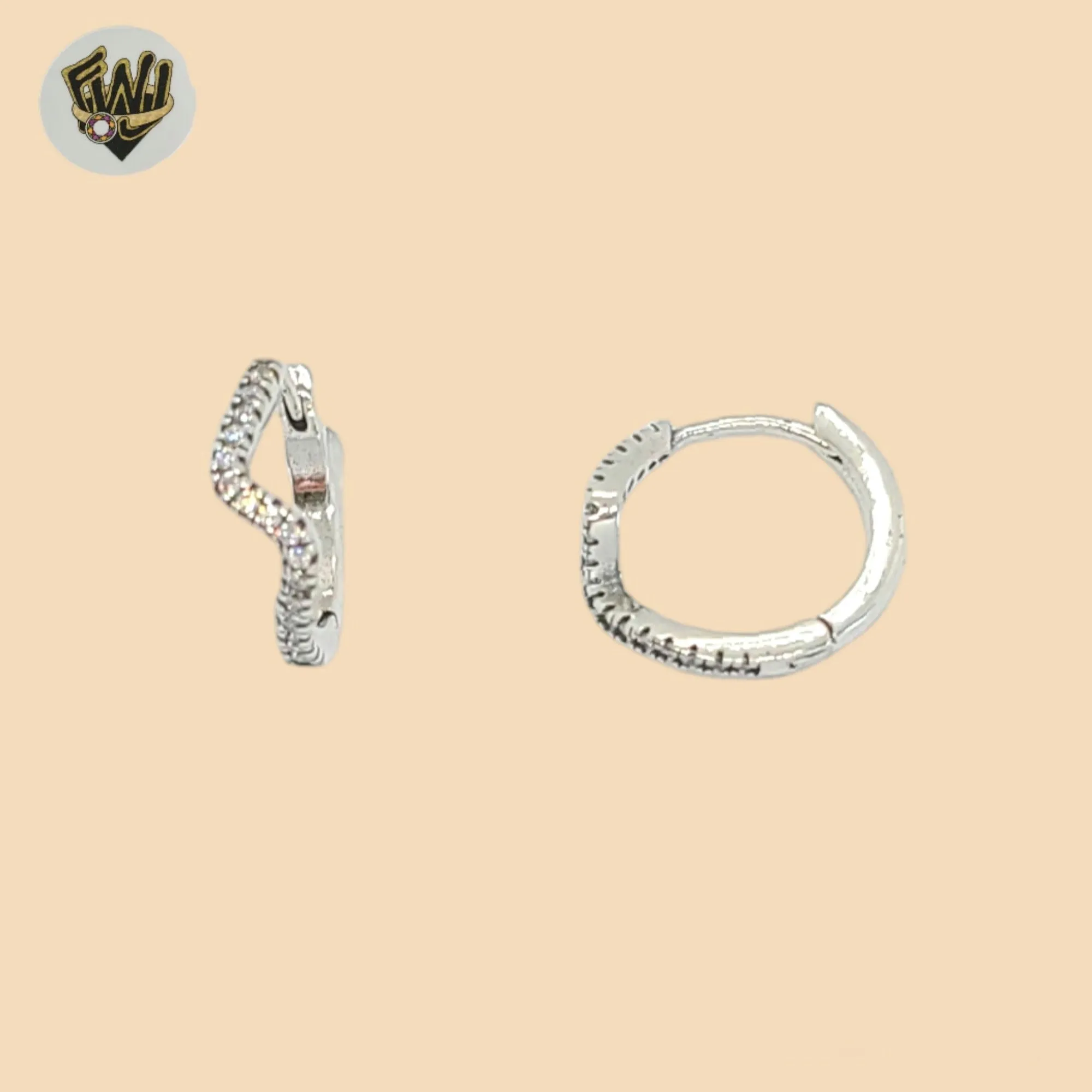 (2-4142-1) 925 Sterling Silver -Zircon Huggies.