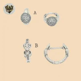 (2-4168) 925 Sterling Silver -Zircon Huggies.