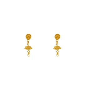 22K Yellow Gold Jhumki Earrings (4gm)