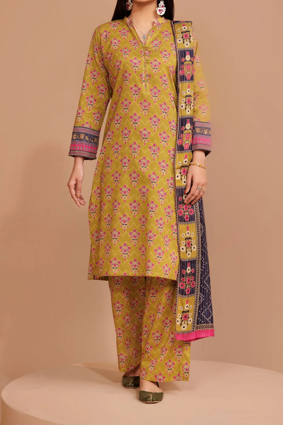 3 PIECE UNSTITCHED LAWN | UN-DPC-311