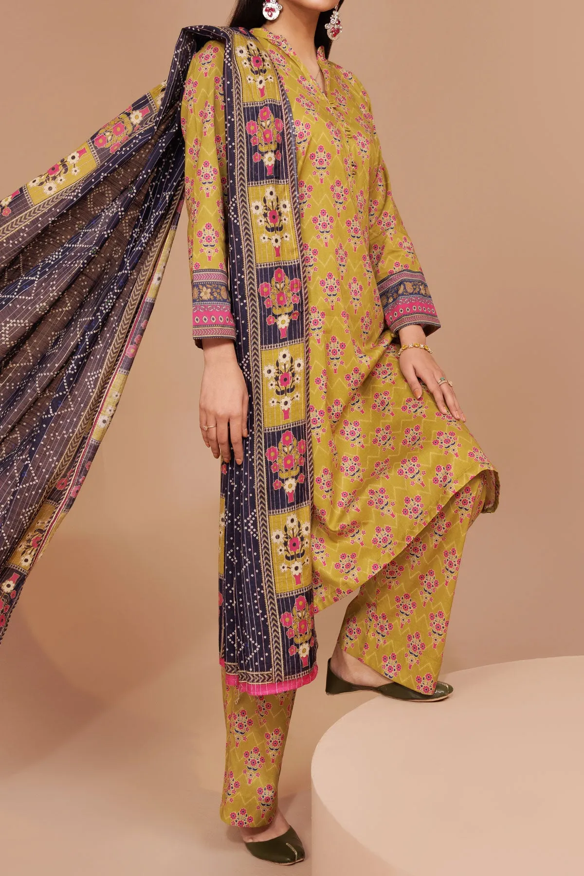 3 PIECE UNSTITCHED LAWN | UN-DPC-311