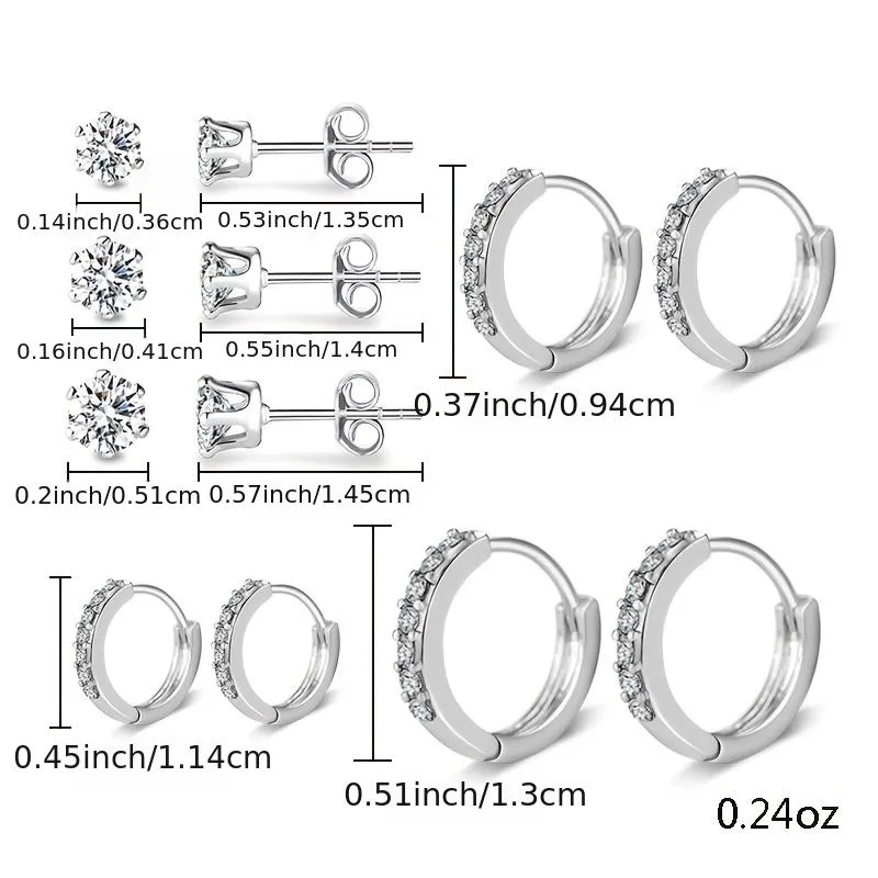 6 Pairs of Stylish Small Hoop Earrings - Perfect for Ladies and Girls!