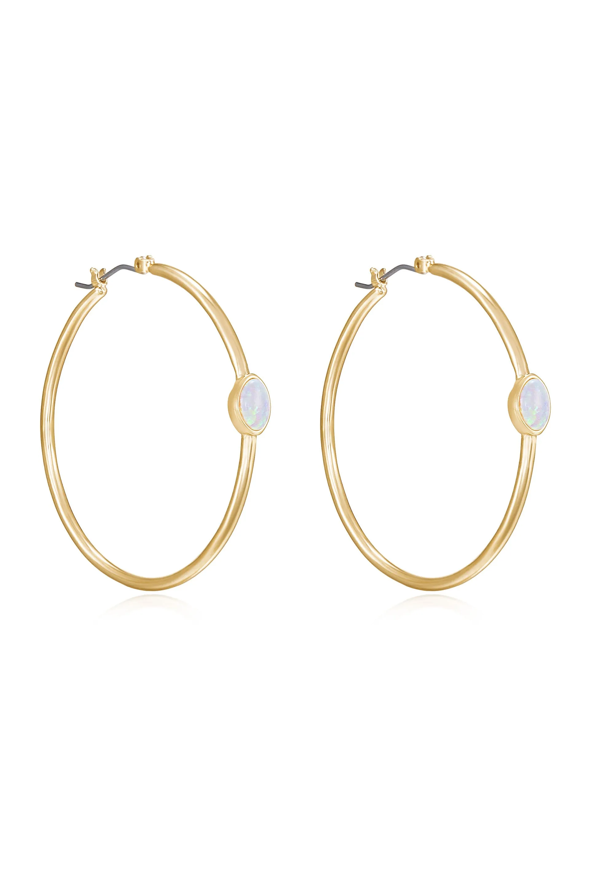 A Drop of Opal Hoop Earrings