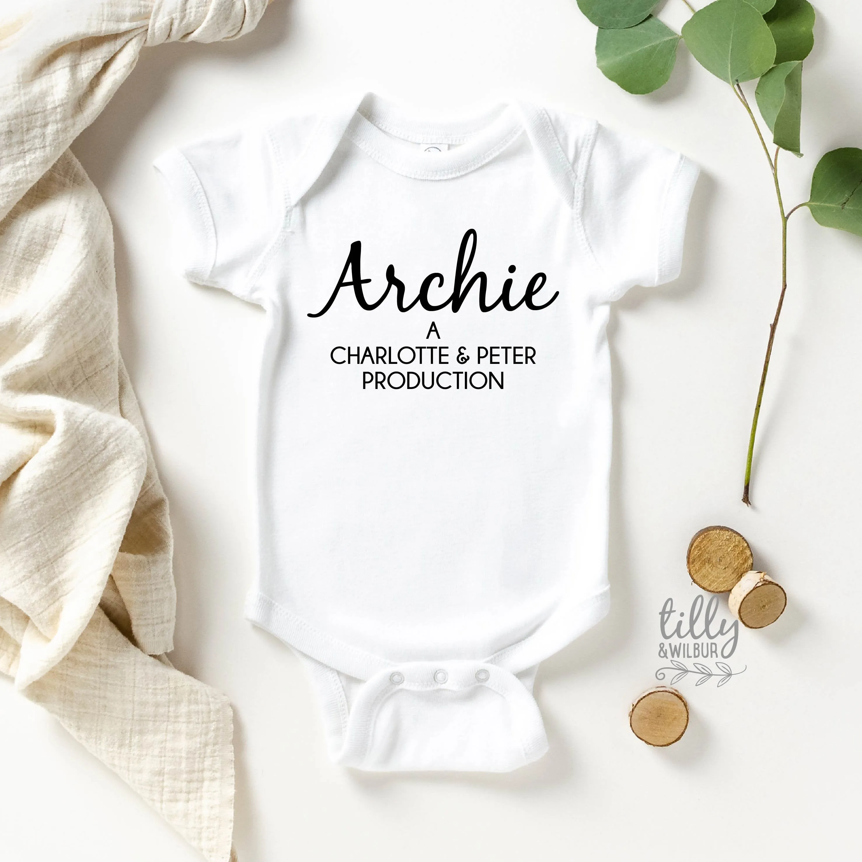 A Production Of Personalised Baby Bodysuit