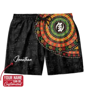 Adinkra Symbols Print Shorts