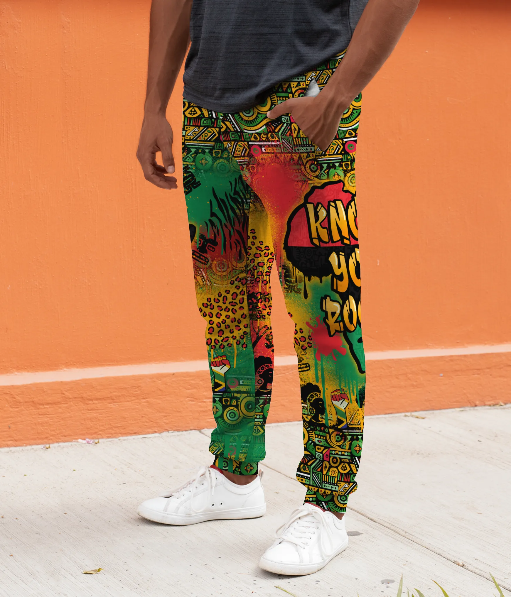 African Map Graffiti Joggers