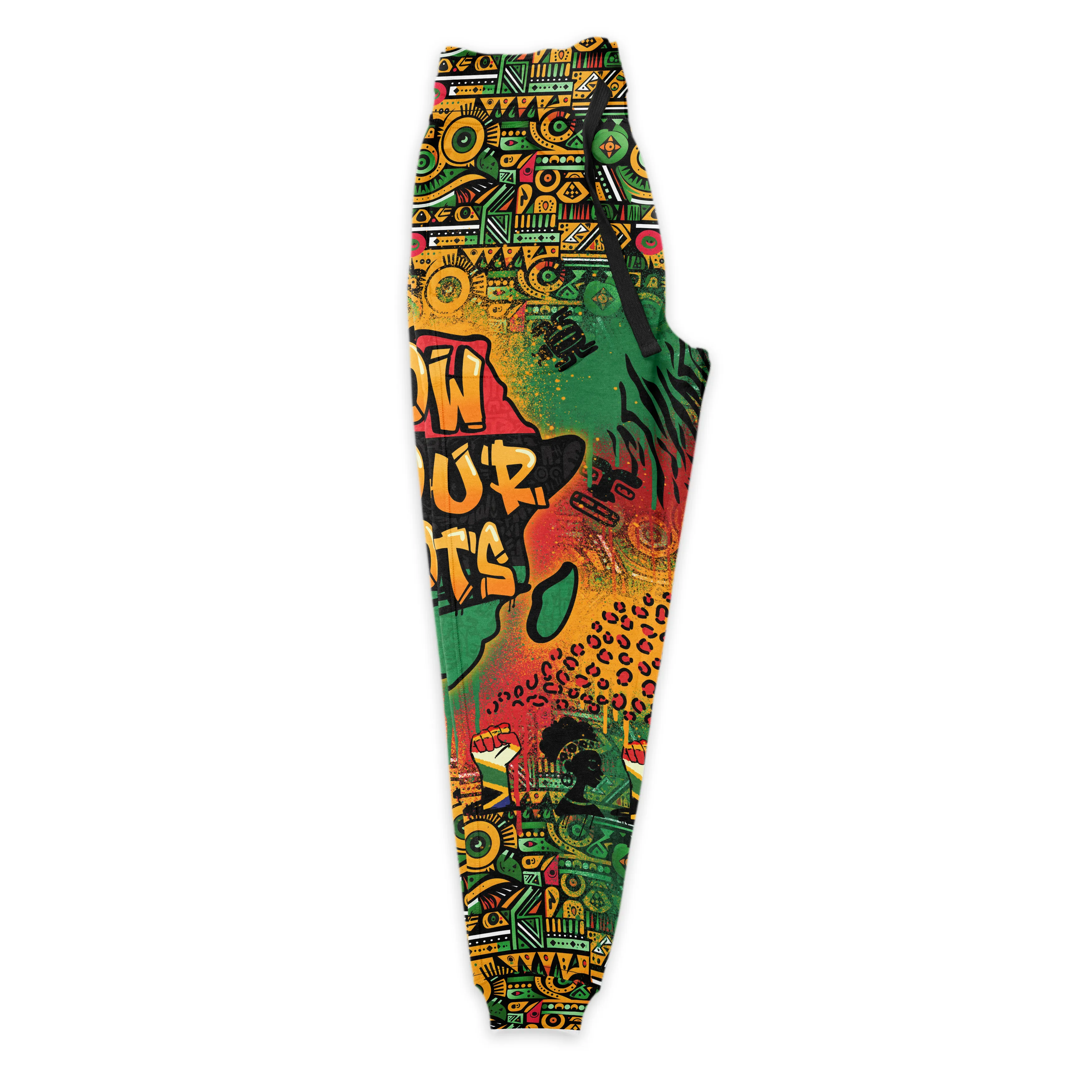 African Map Graffiti Joggers