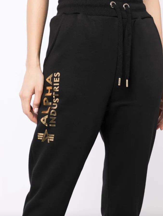 Alpha Industries logo-print drawstring track pants