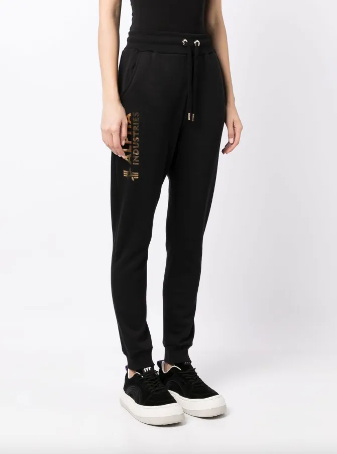 Alpha Industries logo-print drawstring track pants