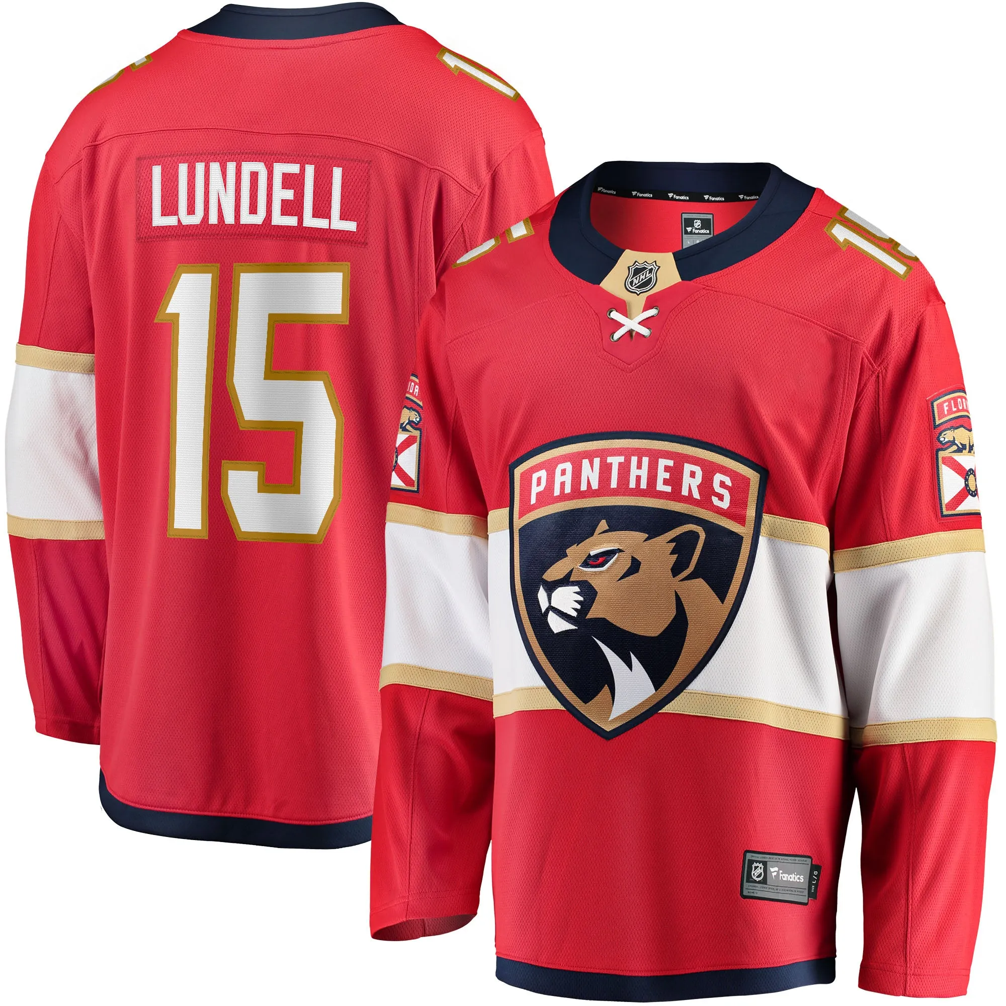 Anton Lundell Florida Panthers Fanatics Branded Home Breakaway Player Jersey - Red