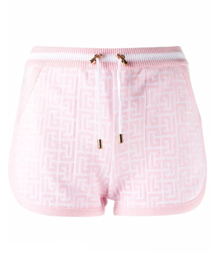 Balmain monogram-print terry-cloth shorts