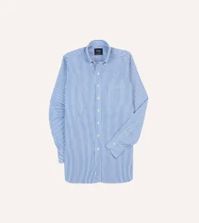 Blue Bengal Stripe Cotton Poplin Button-Down Shirt