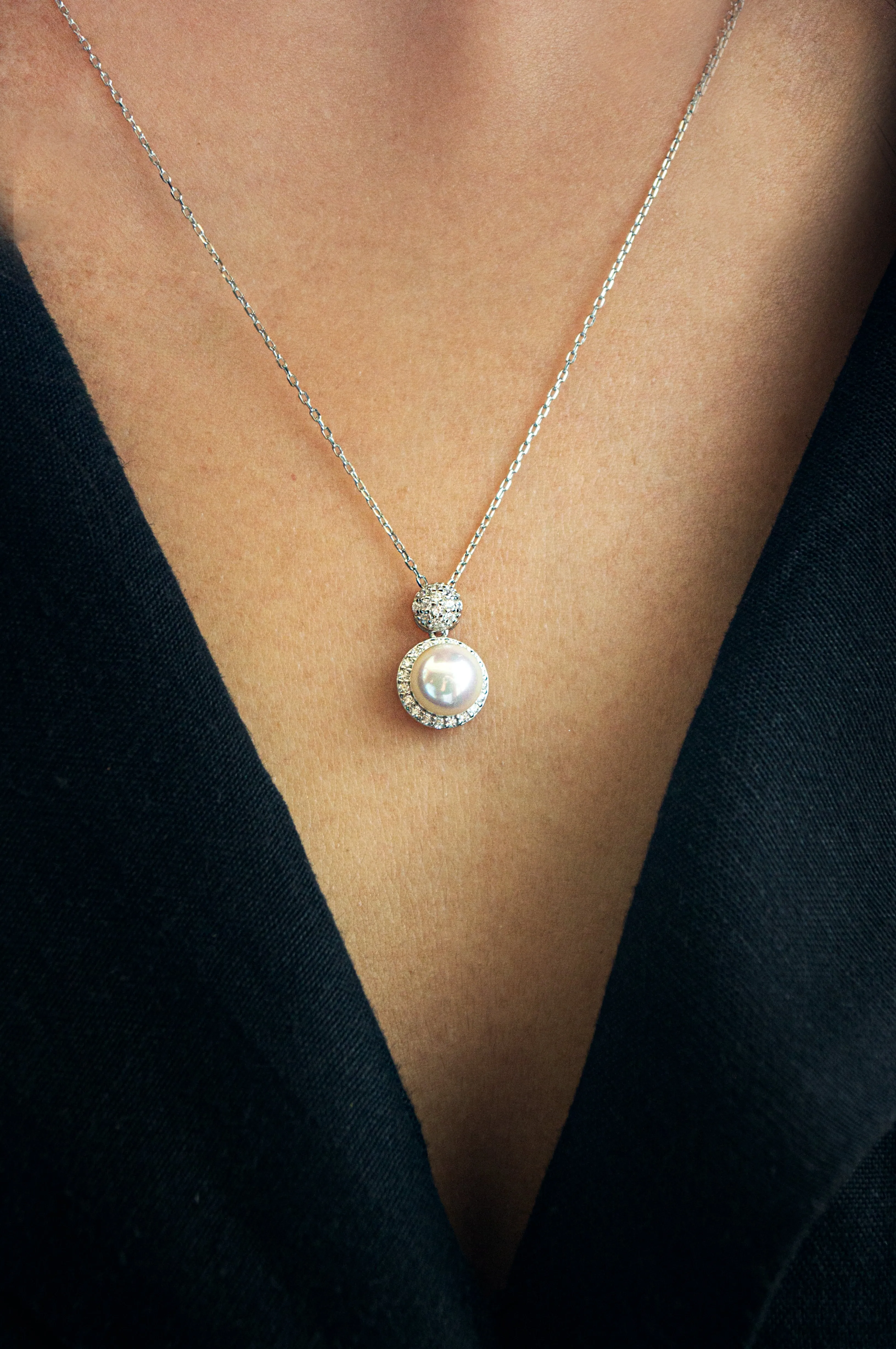 Blushing Pearl Rose Gold Plated Sterling Silver Pendant Necklace