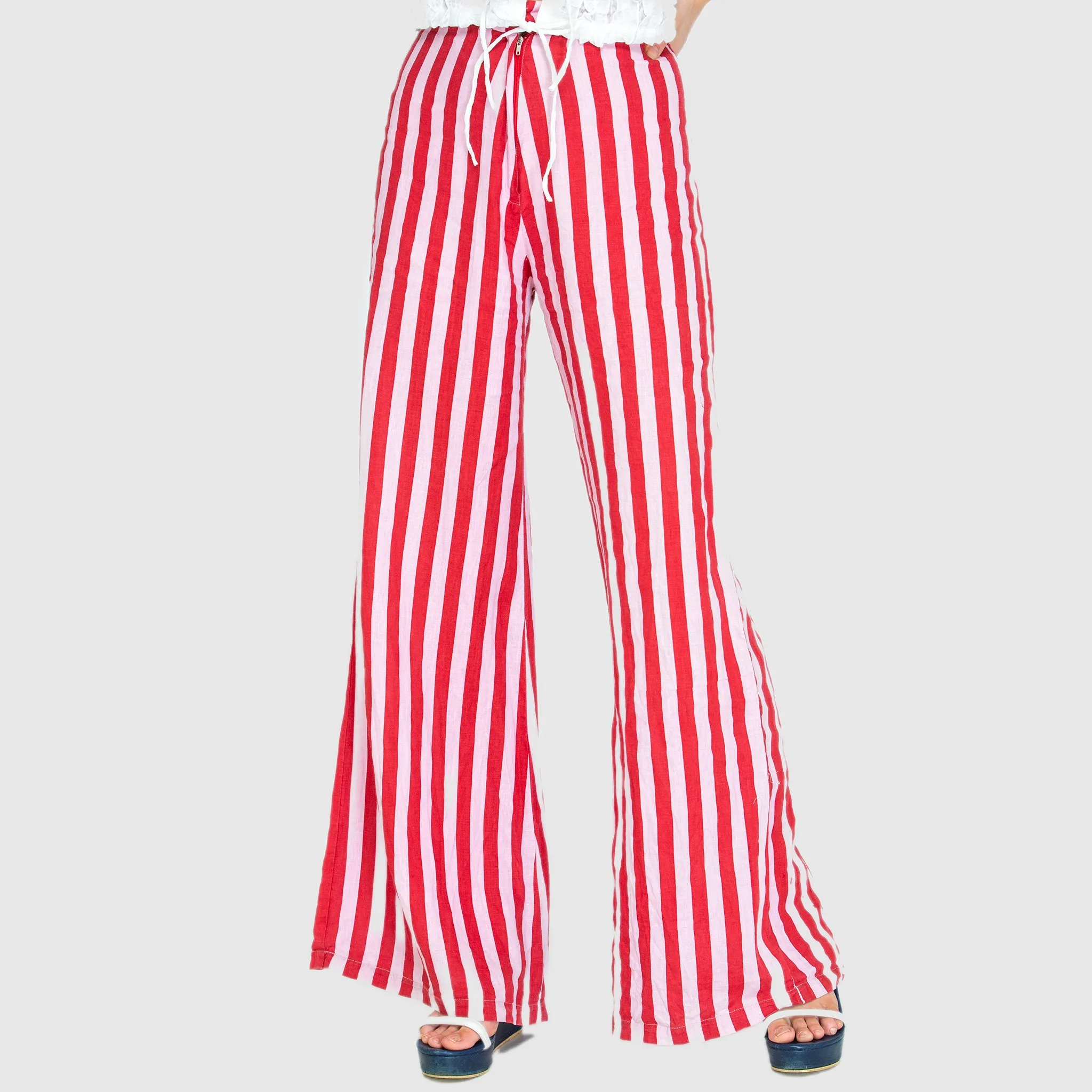 BOARDWALK LINEN PANT IN WHIPPY RED/PINK