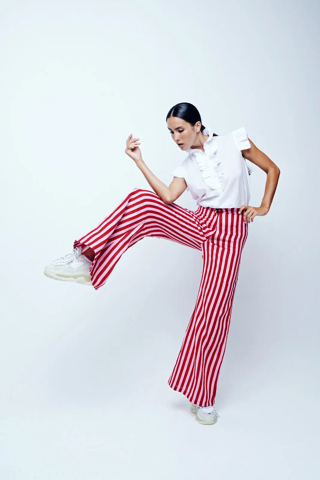 BOARDWALK LINEN PANT IN WHIPPY RED/PINK