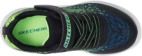 Boys Skechers Trainers Strap Microspec II Black 403920N BBLM