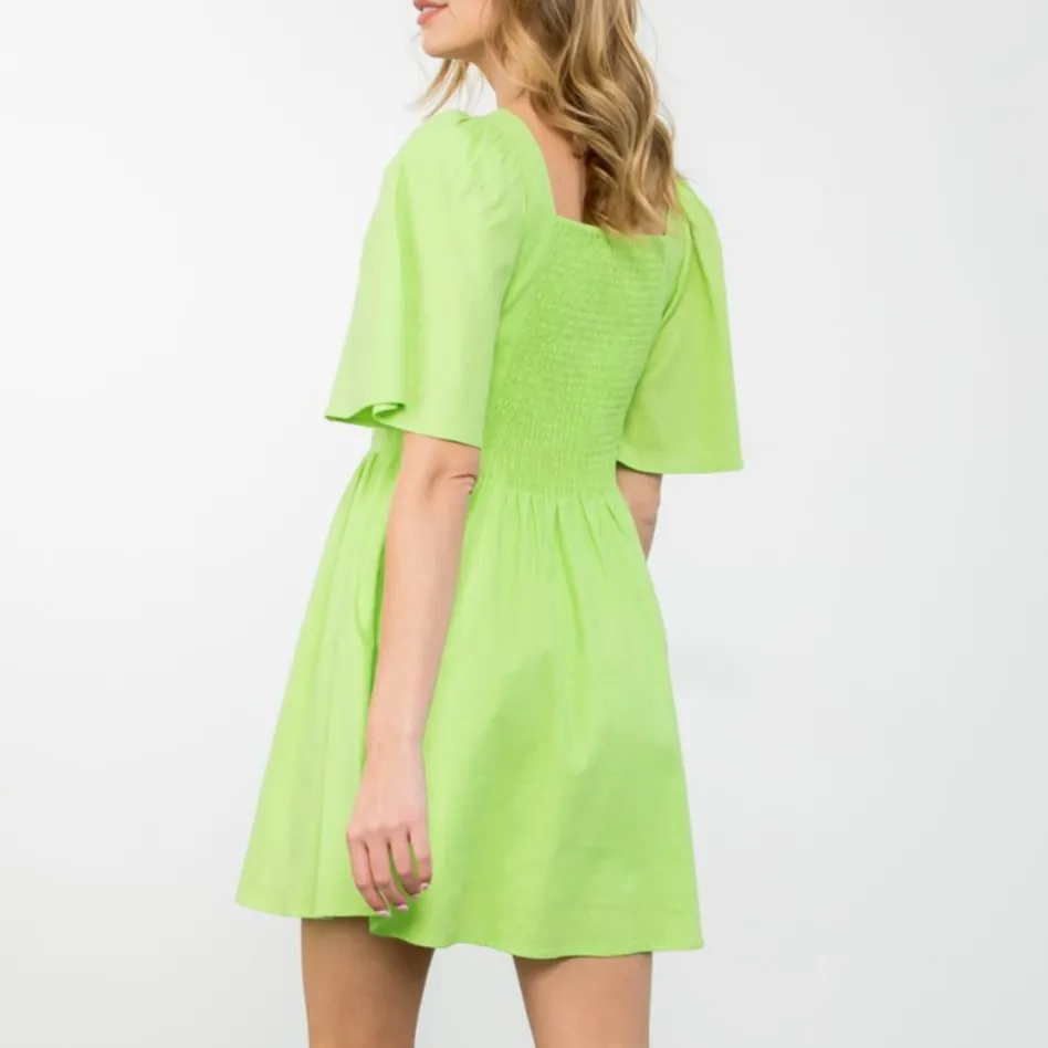 Break Away Butterfly Sleeve V-Neck Mini Dress