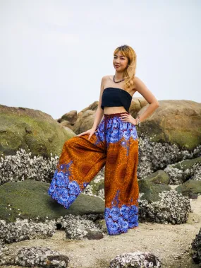 Brown Mandala Wide Leg Palazzo Pants