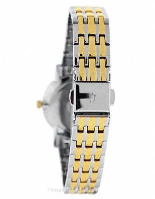 Bulova Ladies Diamonds Dress - Two-Tone Case and Bracelet - Silver Dial - 27mm