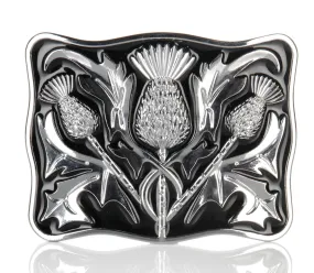 Chrome Black Enamel Thistle Buckle