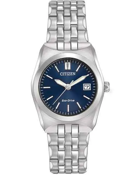 Citizen Eco-Drive Ladies Corso - Blue Dial - Stainless Steel Case & Bracelet