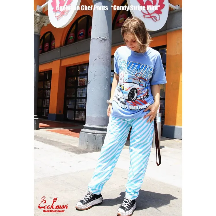 Cookman Chef Pants - Candy Stripe : Mint