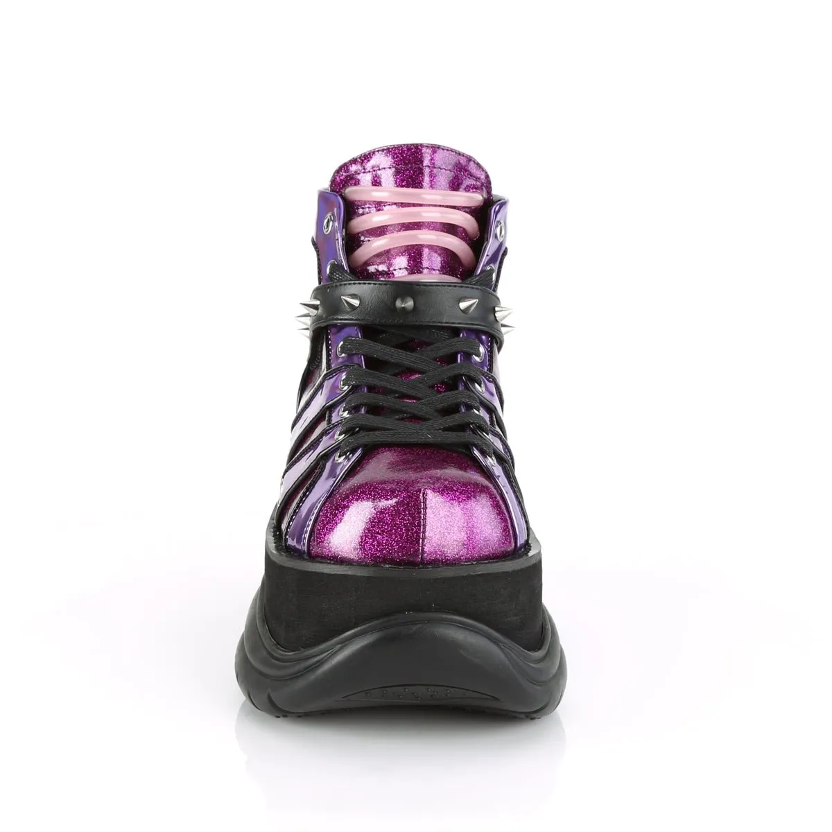 Demonia NEPTUNE-100 | Purple Glitter & Hologram Unisex Boots