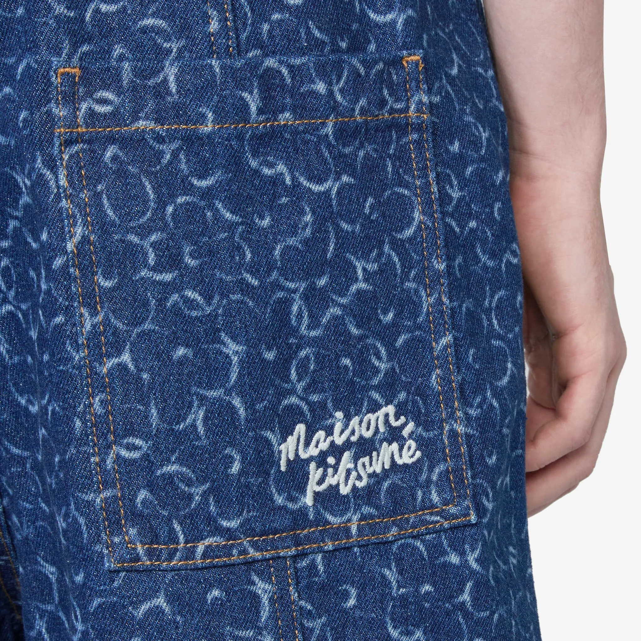 Denim Workwear Bermuda Laser Print