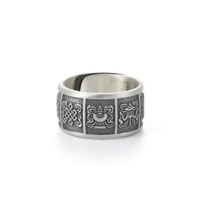 Eight Auspicious Symbols of Buddhism Ring