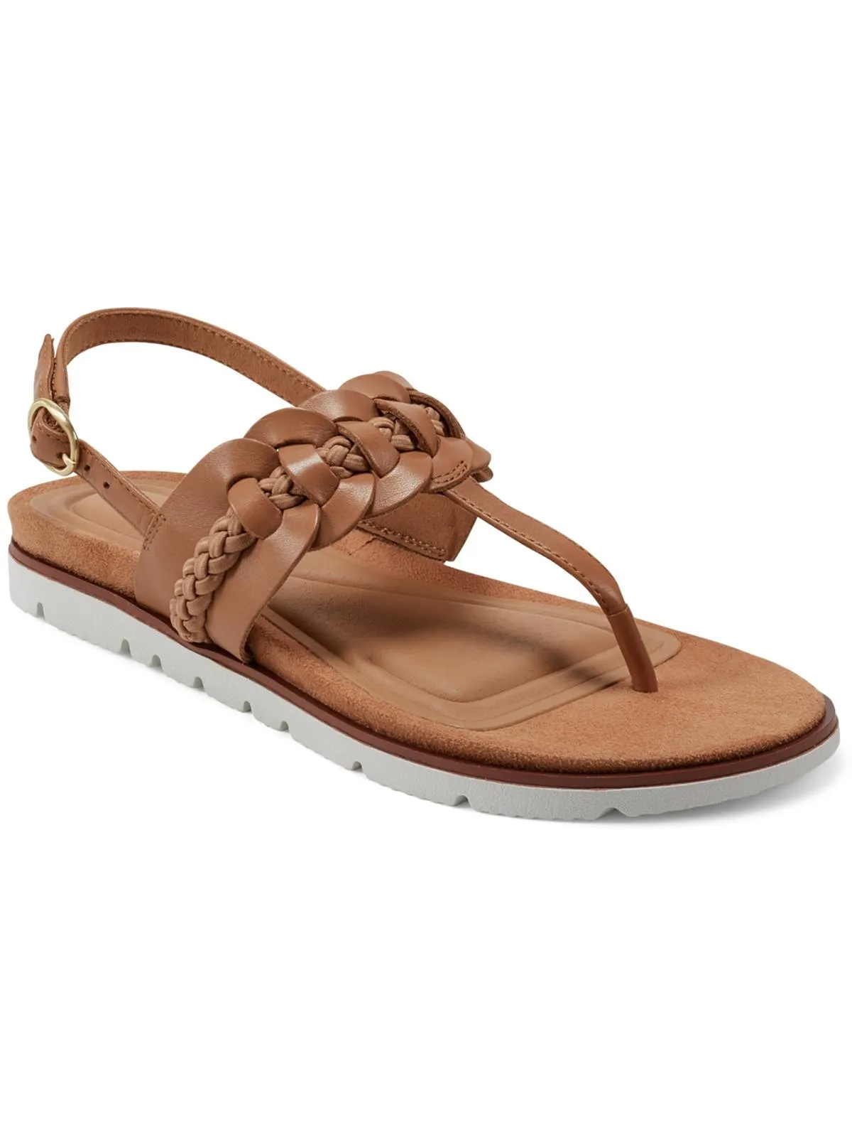 Elaine Womens Leather Braided Thong Sandals