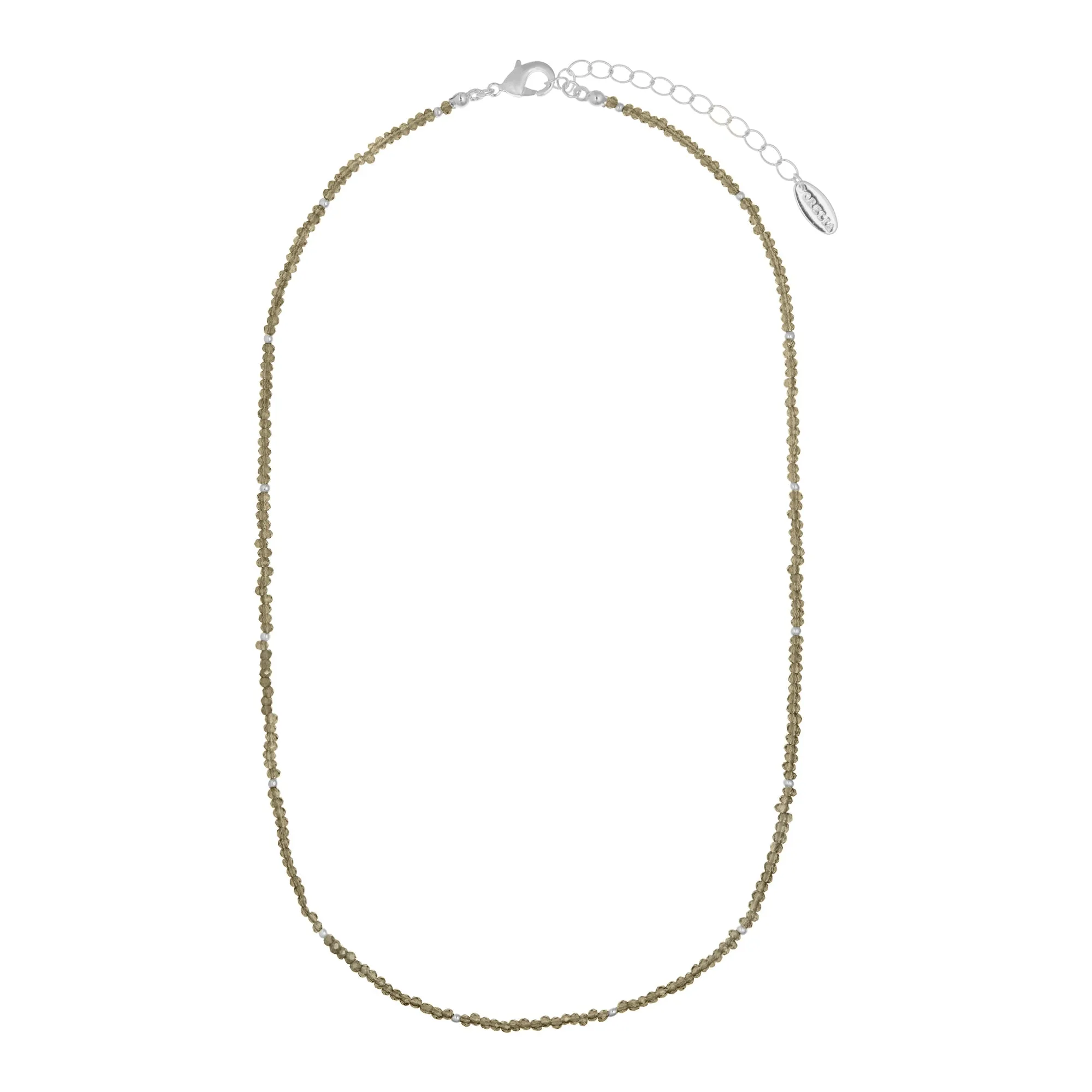 Faceted Silver Bead Necklace