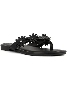 Finnesse Womens Faux Leather Thong Sandals