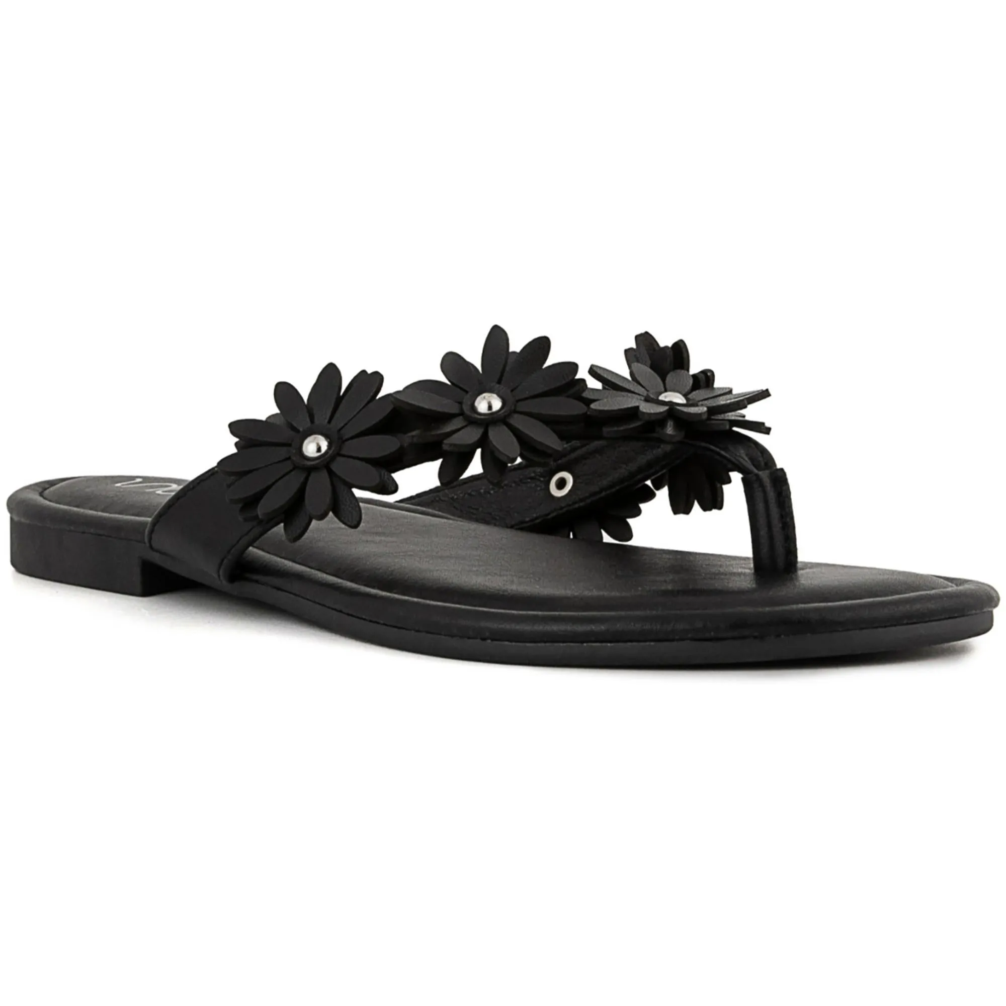 Finnesse Womens Faux Leather Thong Sandals