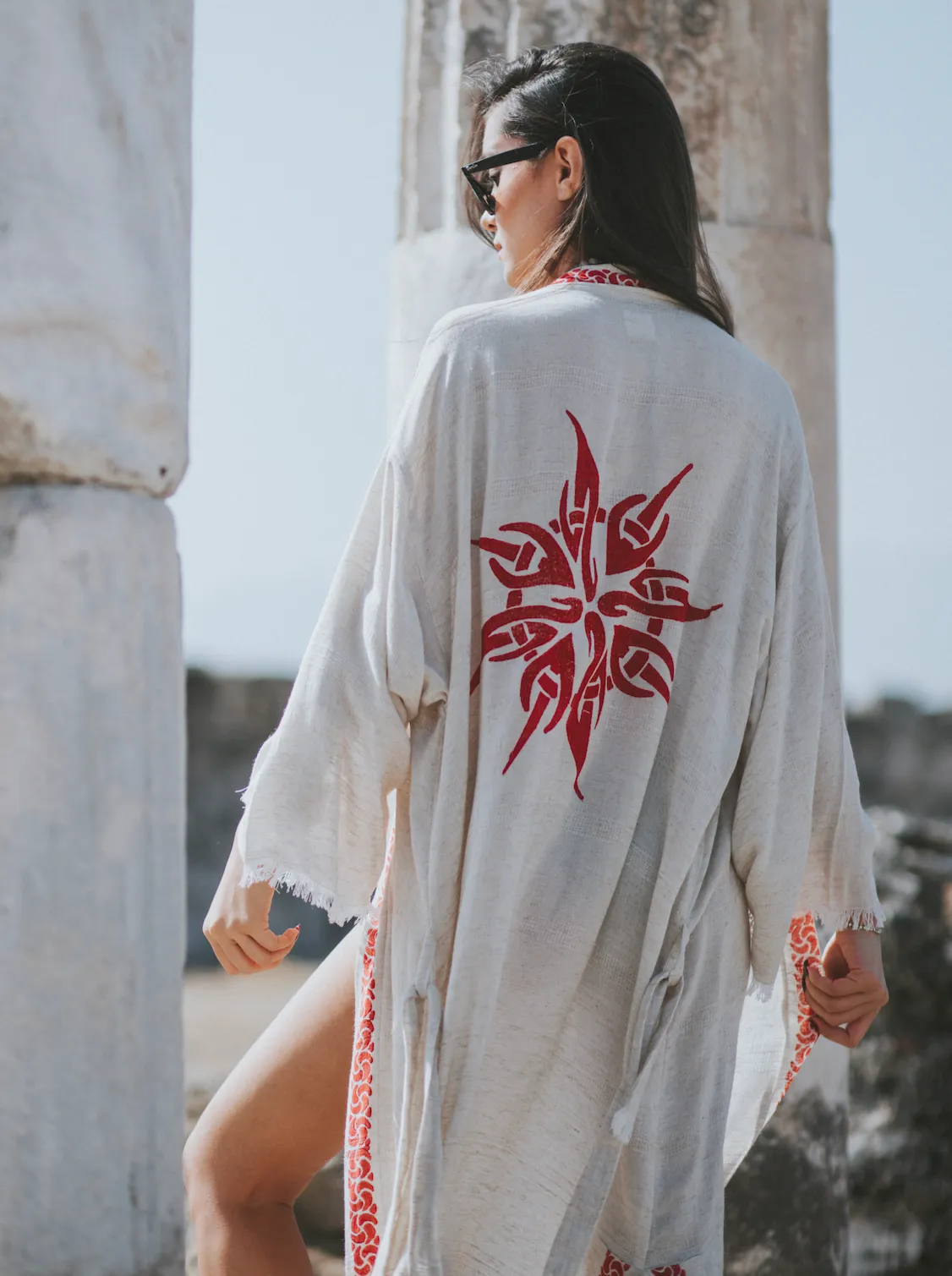 Fire Goddess Linen Kimono