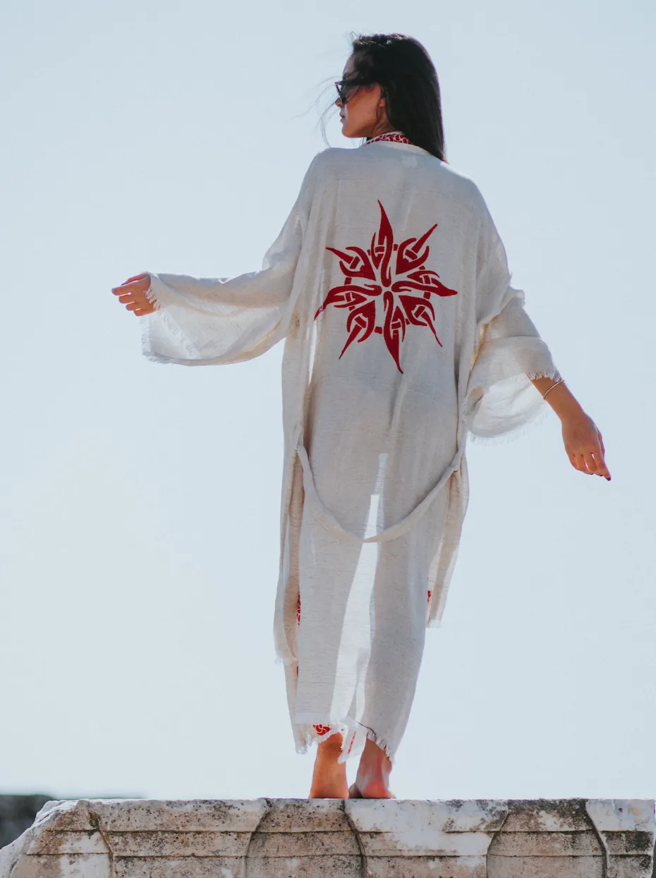 Fire Goddess Linen Kimono