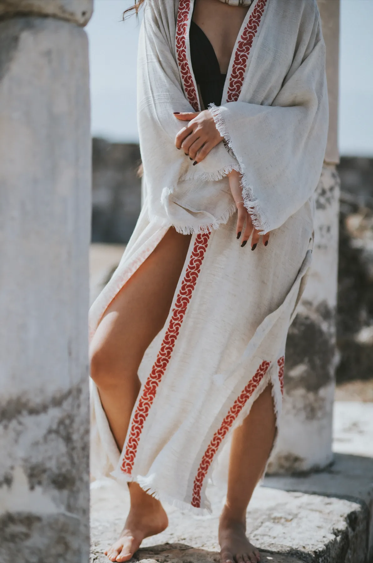 Fire Goddess Linen Kimono