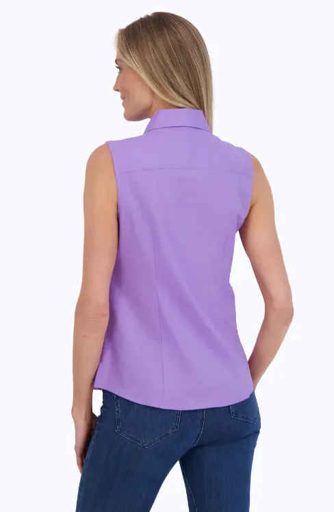 Foxcroft Ashley Sleeveless Shirt | Royal Blue   Amethyst