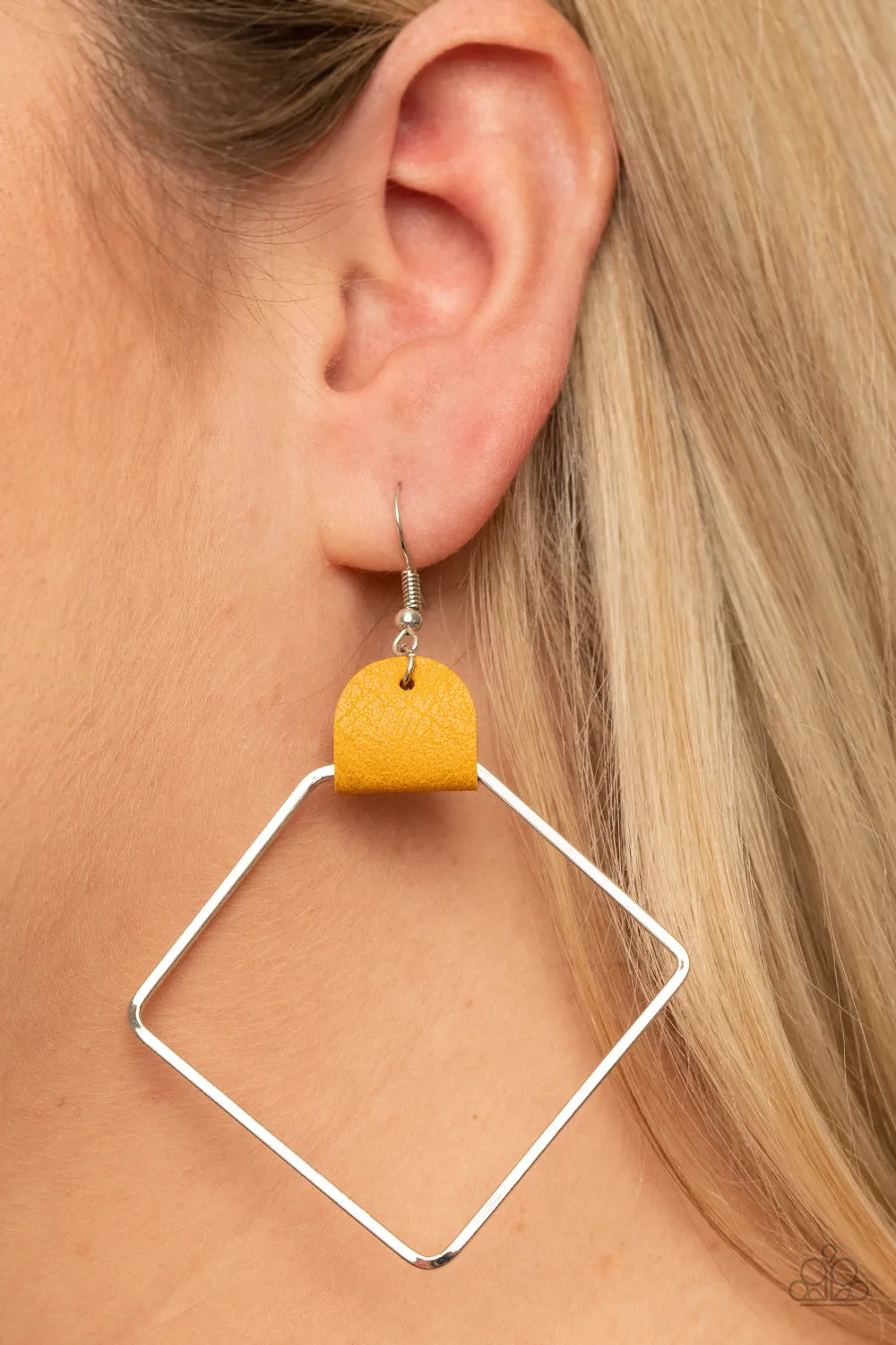 Friends of a LEATHER Yellow-Earrings