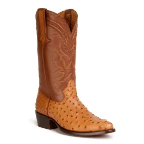 Gavel Men's Cameron Full Quill Ostrich Boot - Cognac