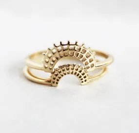 Gold Curved Lace Band, Gold Matching Band