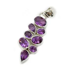 Jia Amethyst Silver Pendant