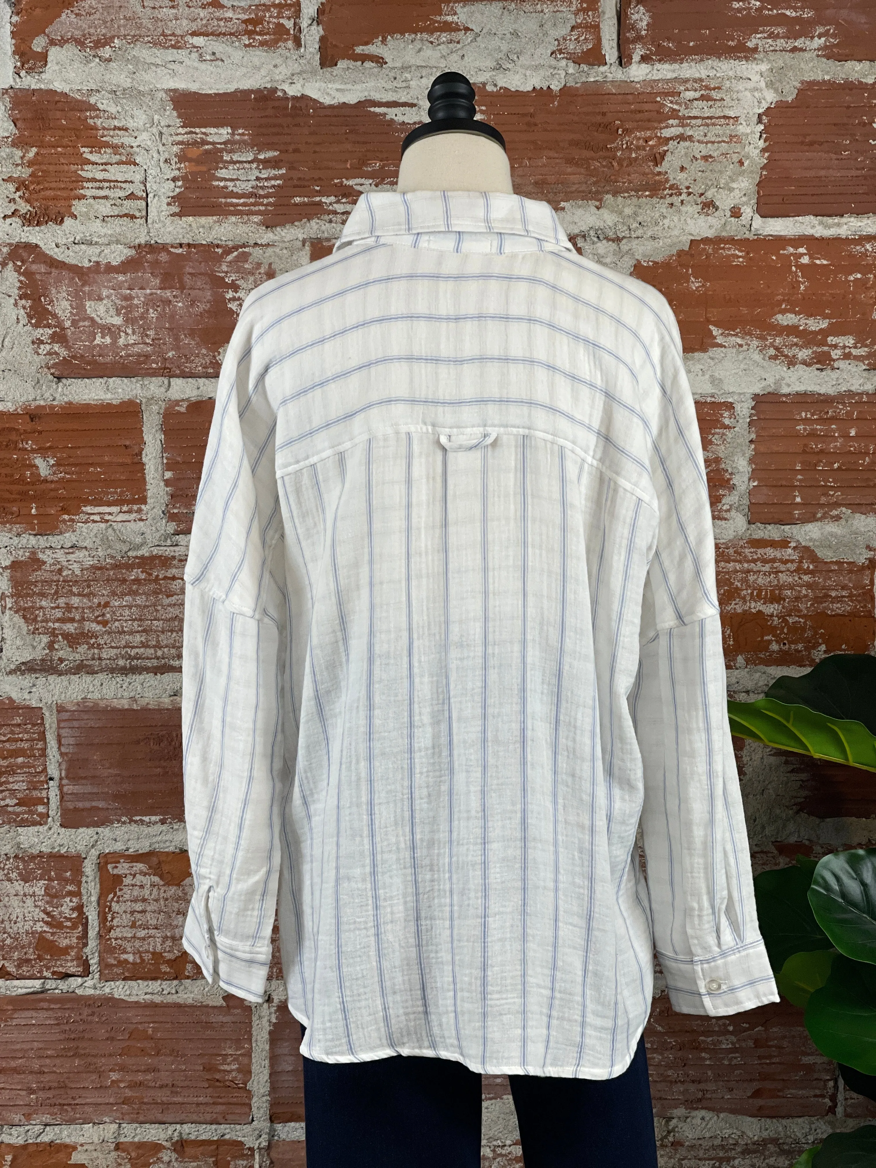 Josie Top in Ivory and Chambray