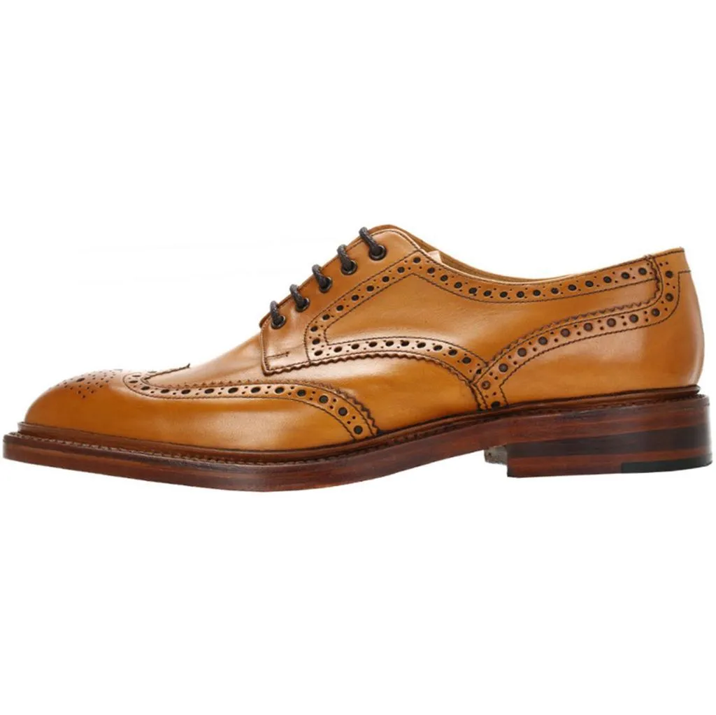 Loake Chester 2 Tan Mens Leather Lace-up Brogues Formal Shoes - UK 8.5