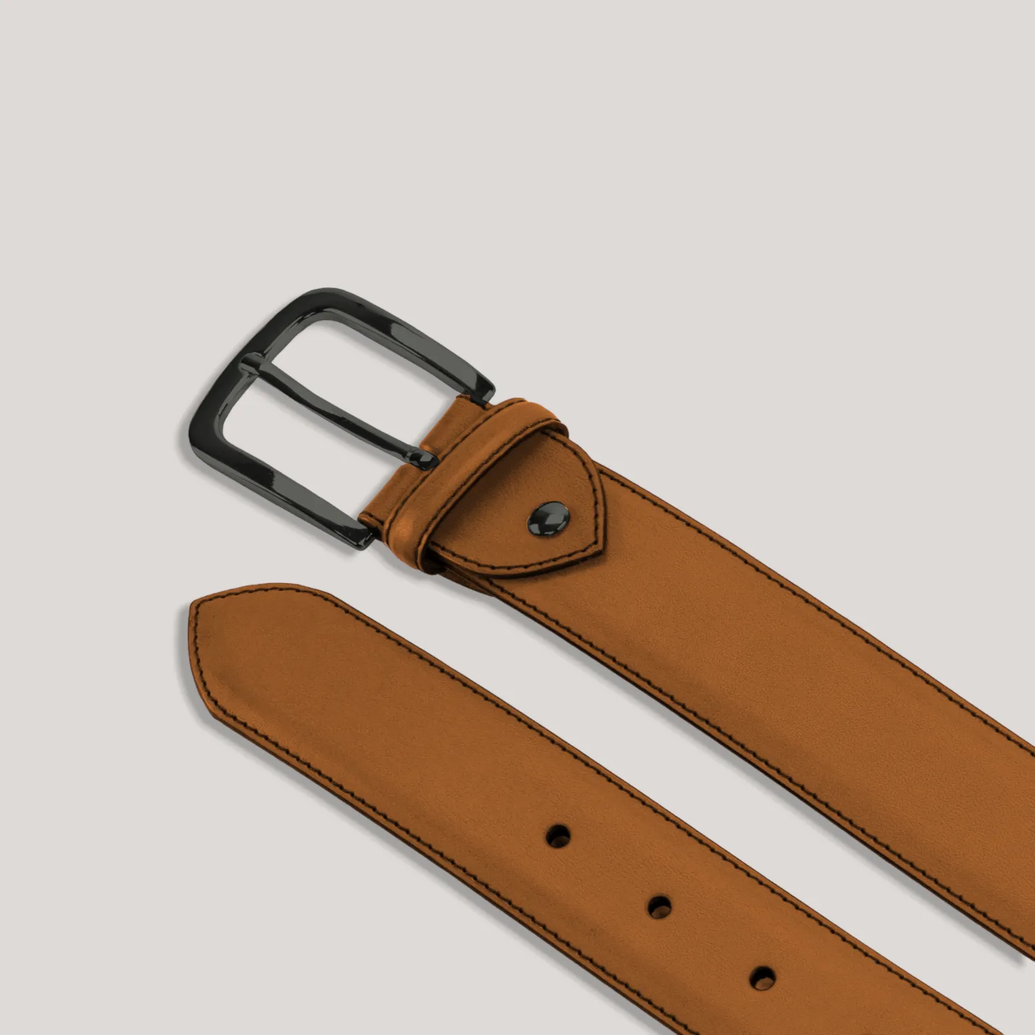 LUMEN - Tan Vegan Belt - Graphite