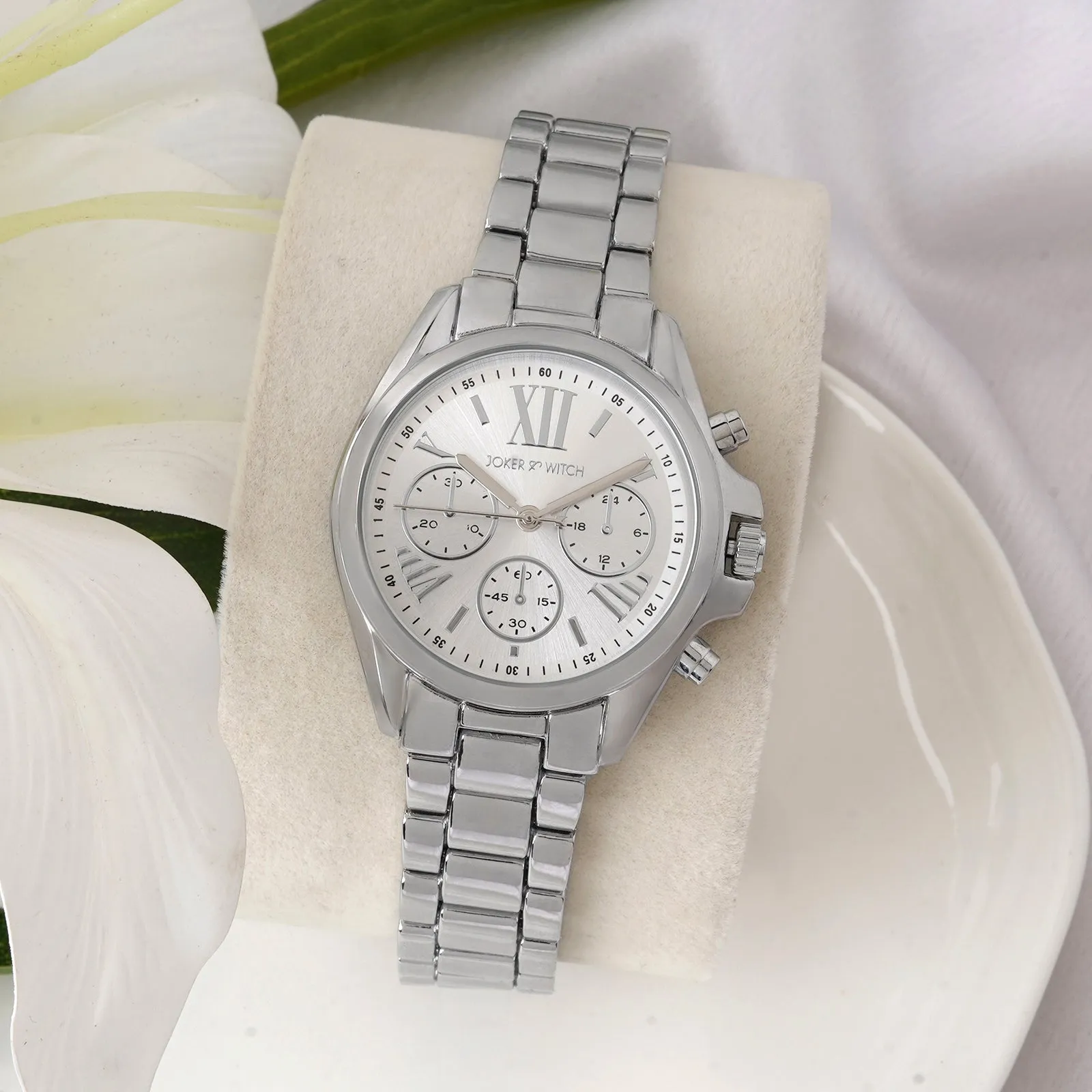 Meghan All Silver Metallic Strap Watch