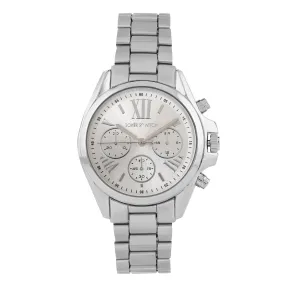 Meghan All Silver Metallic Strap Watch