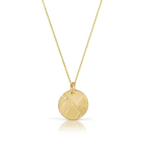 Mini Mountain Necklace in 14K gold with Diamond Moon